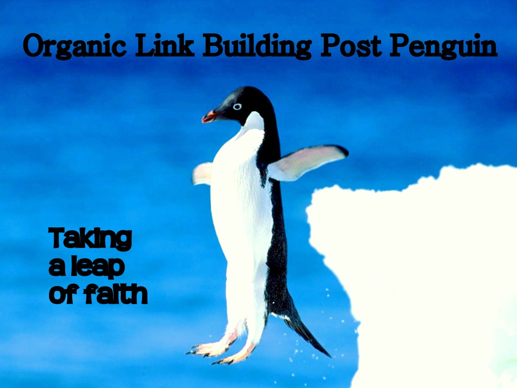 Penguin taking a leap of faith 