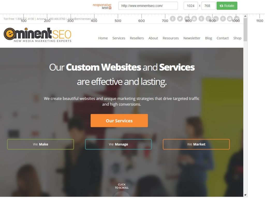 Eminent SEO Responsive Test Screen Size