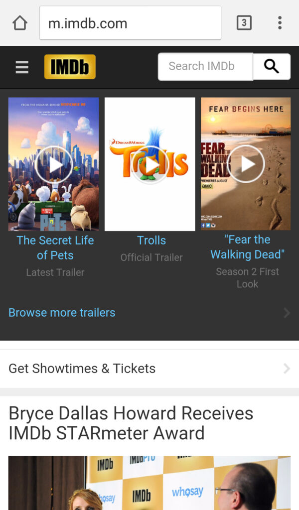 Mobile IMDb Screenshot - Eminent SEO