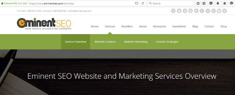Eminent SEO Services Page