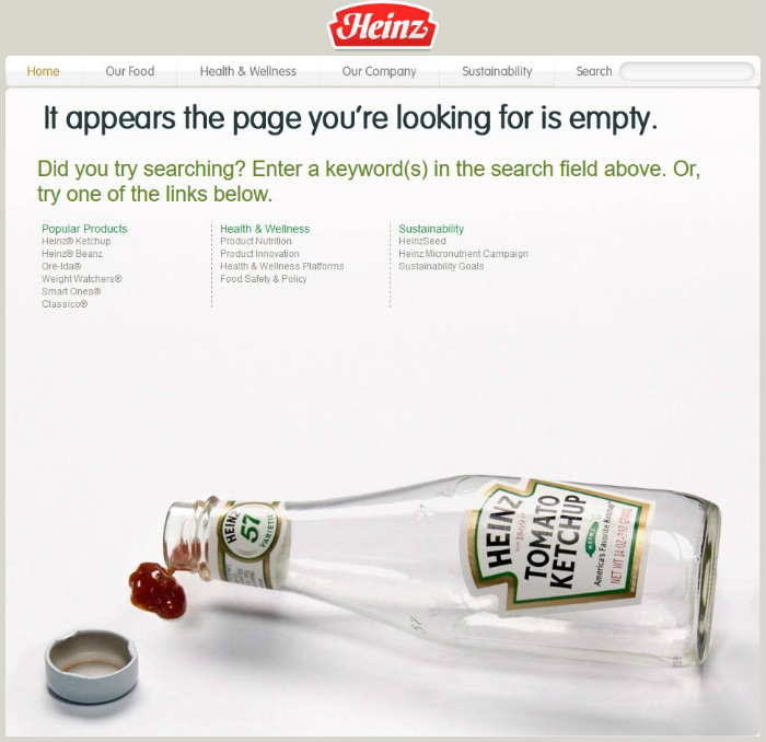 Heinz Error Page Ketchup Bottle