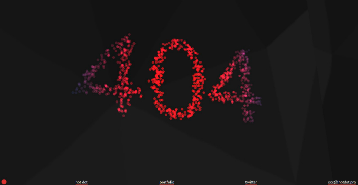 Hot Dot 404 Page Screenshot