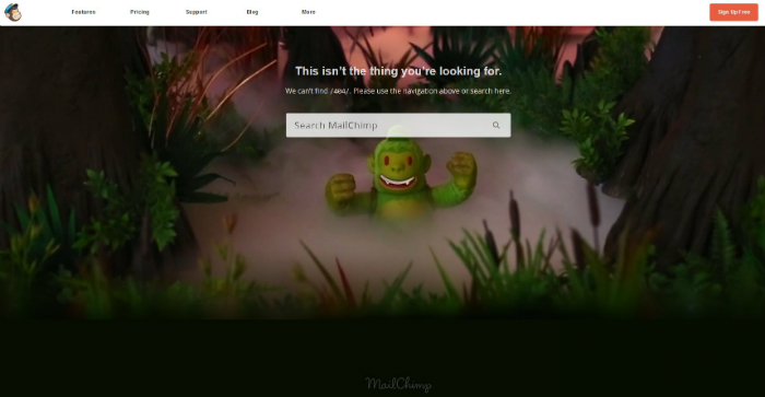 MailChimp 404 Page Screenshot