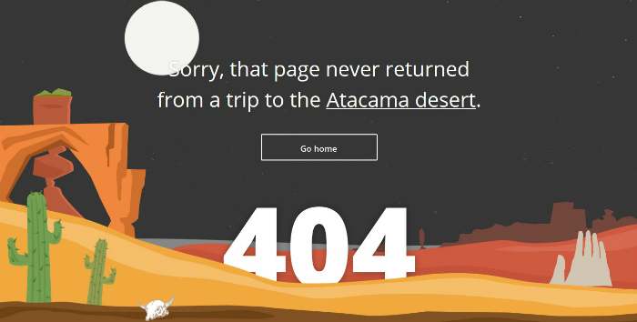 Tripomatic Desert 404 Page Screenshot