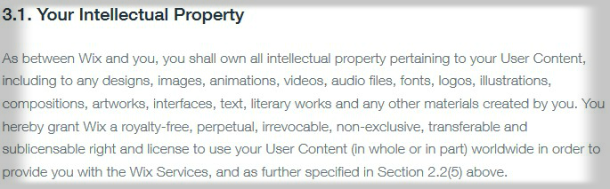 Wix Terms Of Use Ownership