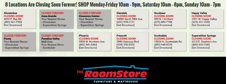 RoomStore Homepage Locations Listings