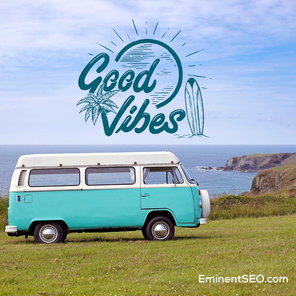 Good Vibes Van On Beach - Eminent SEO
