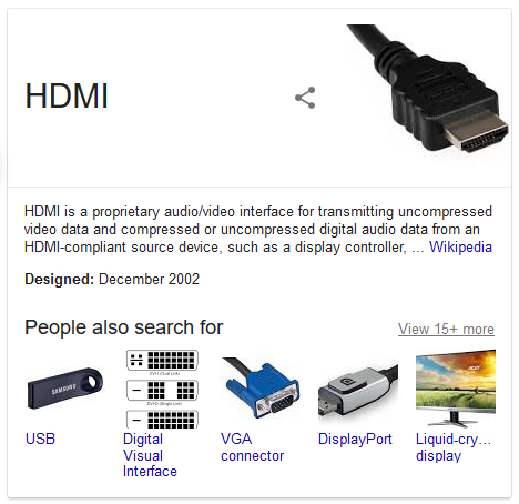 Google Knowledge Graph HDMI Cable Definition - ESEO
