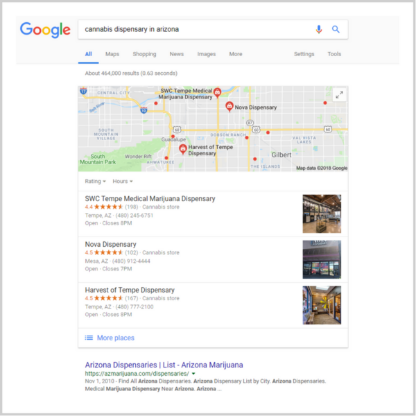 Cannabis Dispensary In Arizona Google Search Screenshot - ESEO