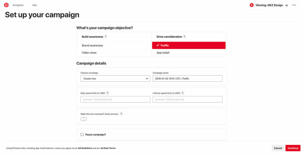 Set up your campaign