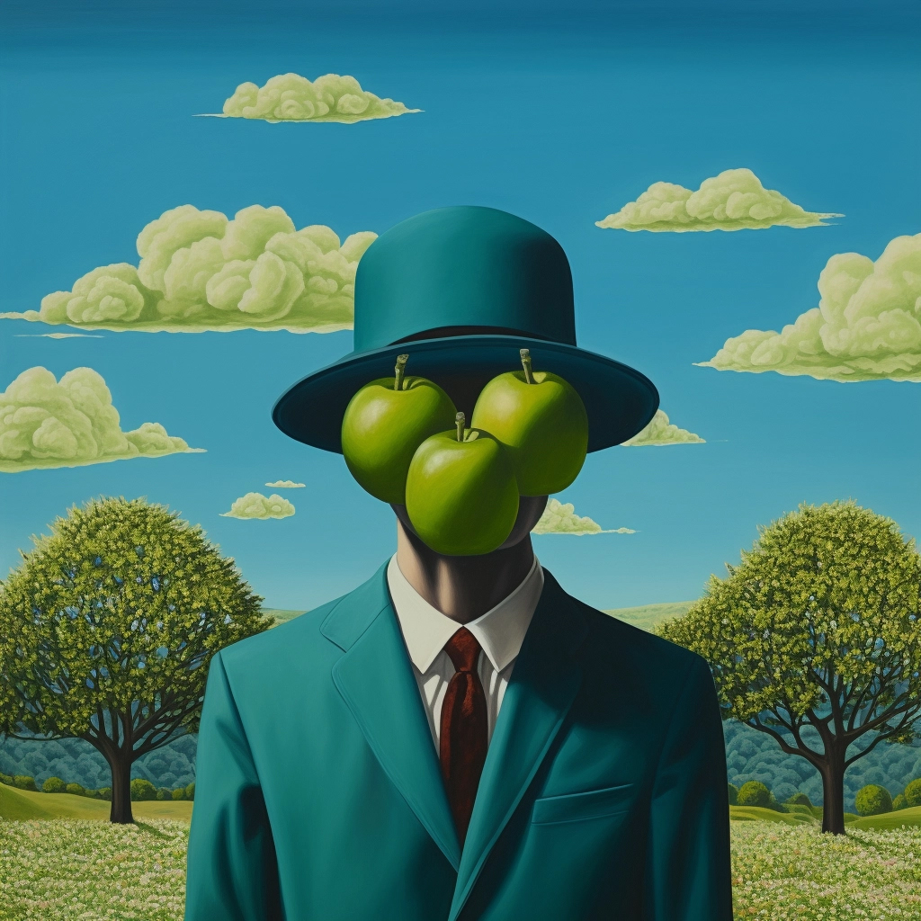 AI Generated Reimagining of René Magritte’s The Son of Man