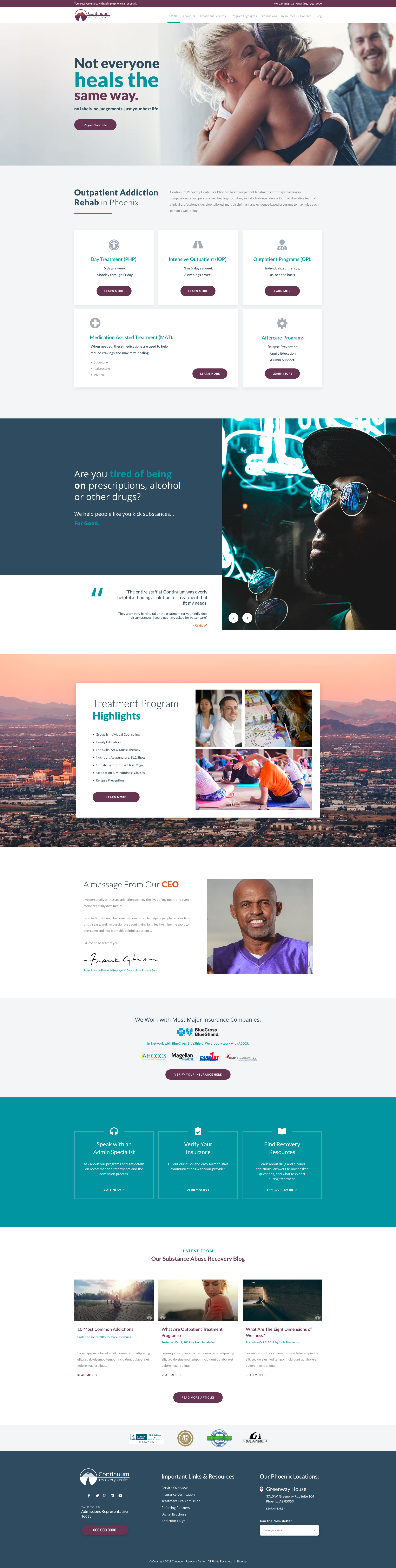 Continuum Recovery Center – Web Design & Development