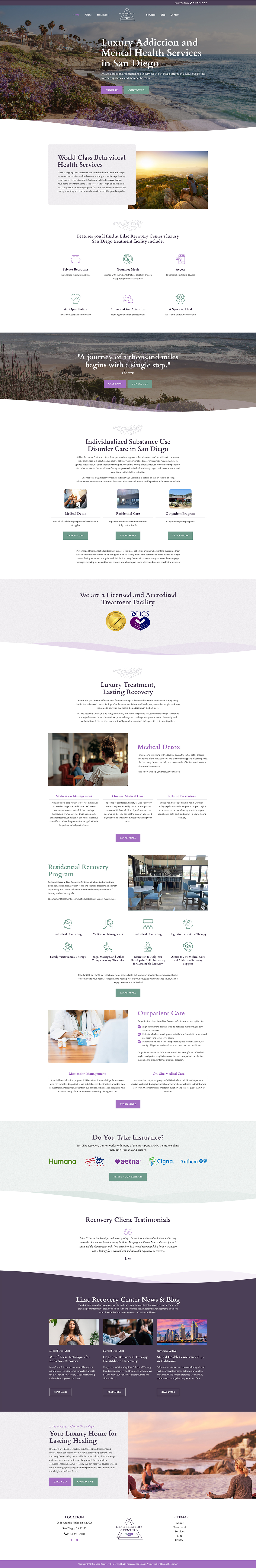 Lilac Recovery Center – Web Design & Development