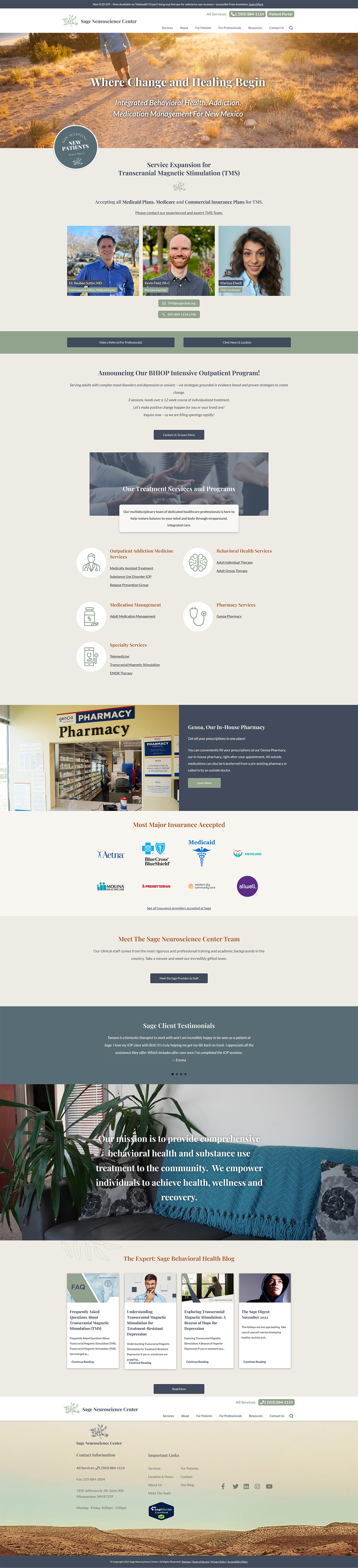 Sage Neuroscience Center Web Design & Development