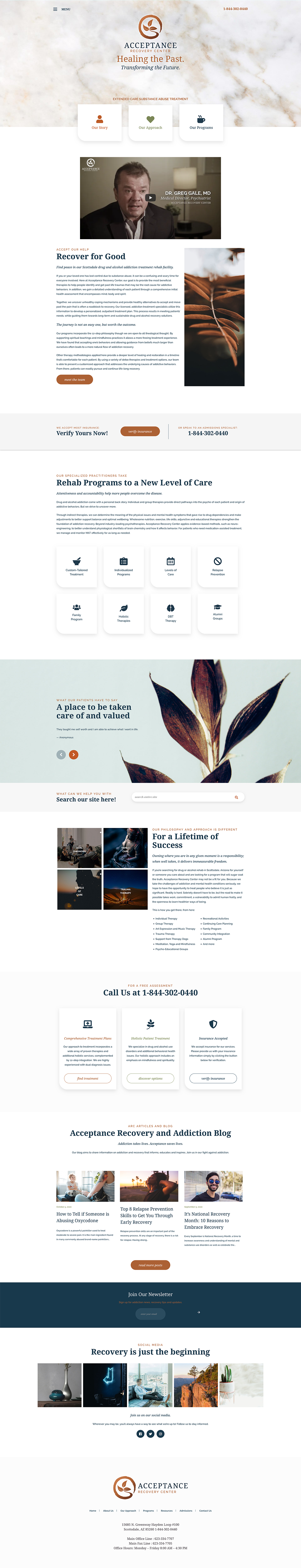 Acceptance Recovery Center – Web Design & Development
