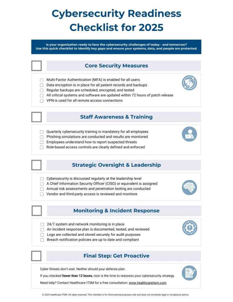 Healthcare ITSM Checklist