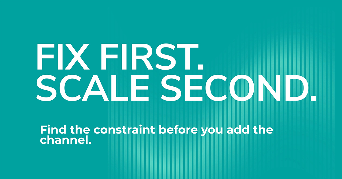 Marketing strategy fix before scaling